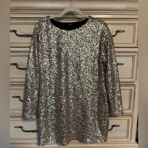 O.P.T sequin tunic dress long sleeve with pockets